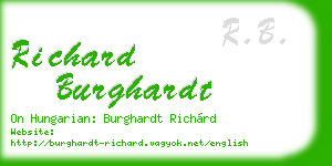 richard burghardt business card